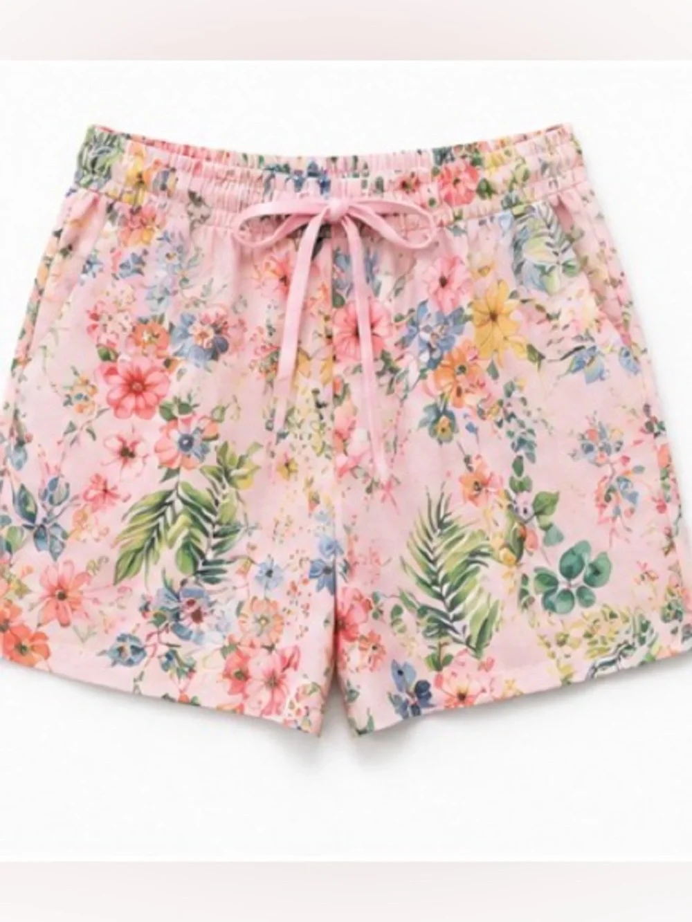 Endless Moon Pink Floral Botanical Shirt Shorts Set Medium NWT